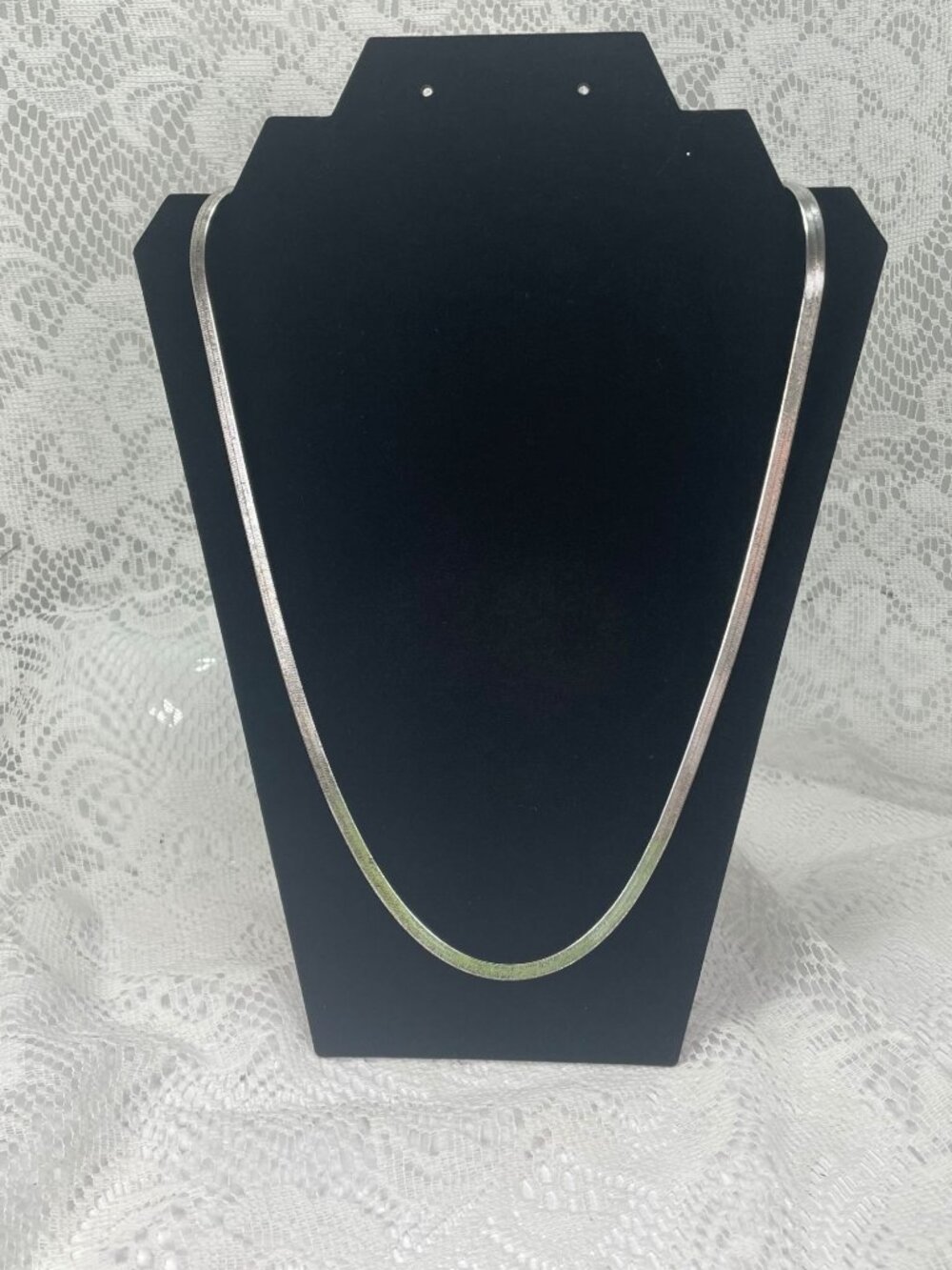 VTG Italy 925 Sterling Silver Flat Snake Chain Necklace 28" Lightweight & Elegan